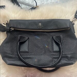 Kate Spade Black Pebbled Leather Southport Avenue Oden Tote Handbag Bag Linda